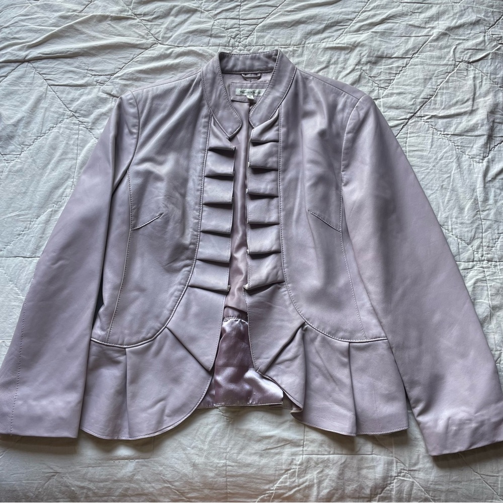 Chic Mauve Ruffled Blazer